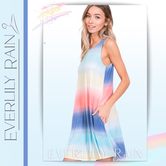 LAST ONE! Beautiful Rainbow Striped Tank Dress - Picture 9 of 14